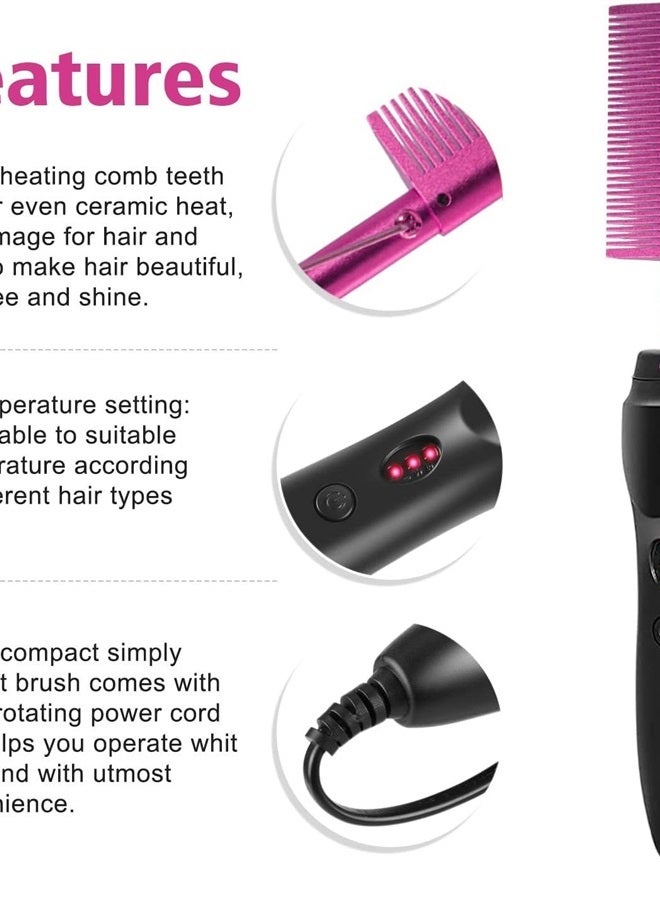 Goiple Hot Comb Hair Straightener Heat Pressing Combs Electrical Straightening Comb for Natural Black Hair Wigs, Electric Hot Comb for Lace Front Wigs, Hot Comb Set with Lace Melting Spray Wig Glue Kit - Image 4