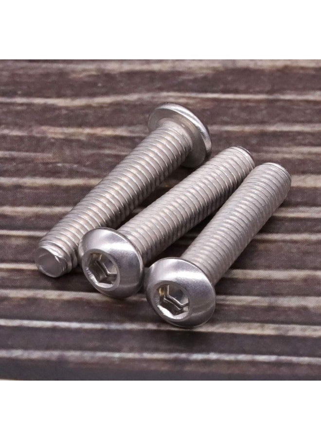EASTLO 1/4-20 x 3/4" Button Head Socket Cap Bolts Screws, 304 Stainless Steel 18-8, Allen Hex Drive, Bright Finish, Fully Machine Thread, Pack of 25  - Image 1