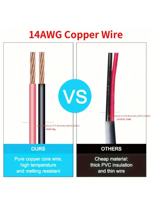14AWG MC4 Male to Female Extension Cable 20ft Heavy Duty High Temperature Resistant - Image 3