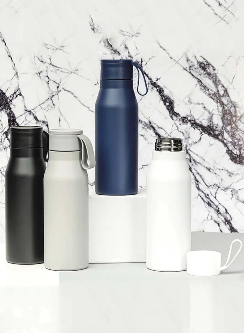 Hans Larsen R-NEBRA - CHANGE Collection Recycled Stainless Steel Vacuum Bottle - Black