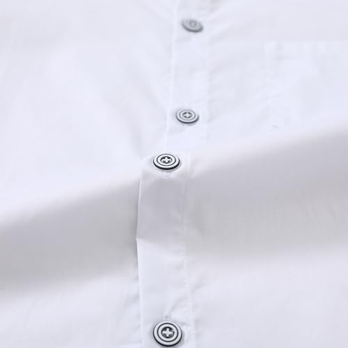DISAUR Boys Dress Shirts Size 9-10 Years White Boys Short Sleeve Button Down Shirt - Image 3