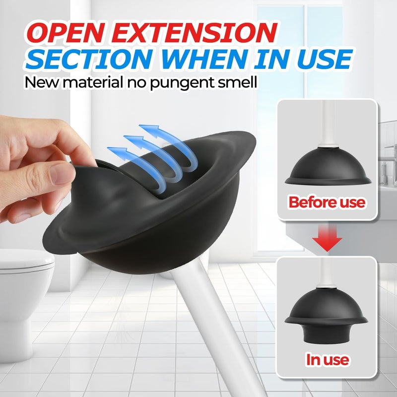 FORASTO Toilet Plunger with Holderï¼ŒPlungers for Bathroom with Holder, Toilet Plunger Heavy Dutyï¼ŒBathroom Plungerï¼ŒBathroom Decorï¼ŒBathroom Accessoriesï¼ŒToilet Bowl Cleaners,White - Image 4