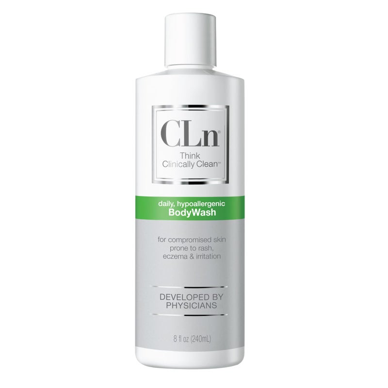 CLn BodyWash NonDrying Body Wash For Compromised Skin Prone to Eczema Dermatitis Rash Hidradenitis Suppurativa FragranceFree ParabenFree 8 fl oz