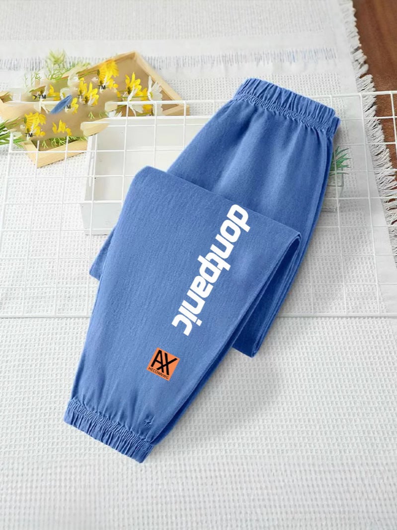 Boys Handsome Summer Casual Ice Silk Denim Thin Anti-Mosquito Pants For Large Children All-Match Outer Wear Pants - Image 5