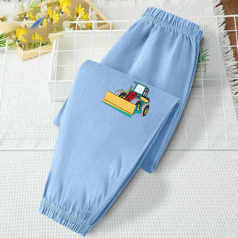 Boys Handsome Summer Casual Ice Silk Denim Thin Anti-Mosquito Pants For Large Children All-Match Outer Wear Pants - Image 1