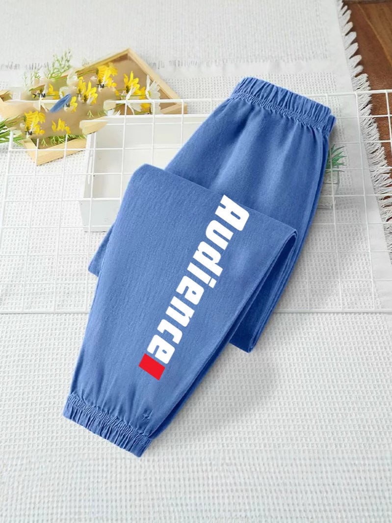 Boys Handsome Summer Casual Ice Silk Denim Thin Anti-Mosquito Pants For Large Children All-Match Outer Wear Pants - Image 3
