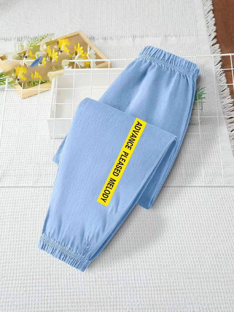 Boys Handsome Summer Casual Ice Silk Denim Thin Anti-Mosquito Pants For Large Children All-Match Outer Wear Pants - Image 4