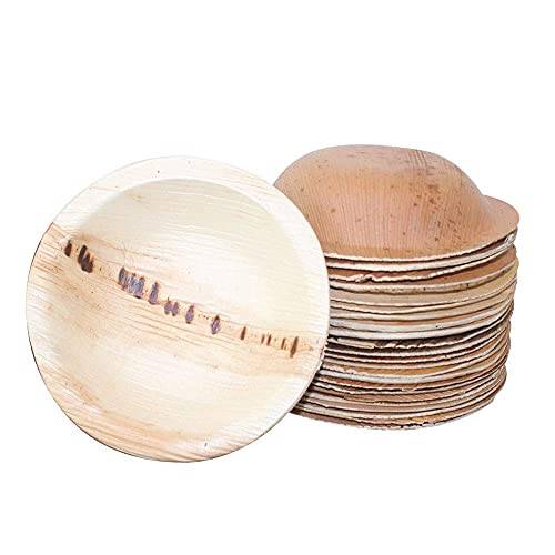Crazy Sutra Areca Palm Leaf Bowls Eco-Friendly Disposable Cutlery Round Bowls 4 Inch Diameter Extremely Lightweight, Robust, hygienic, odorless, Tasteless, and Leak-Proof.(Pack of 25pc) - Image 5