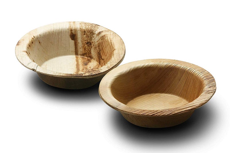 Crazy Sutra Areca Palm Leaf Bowls Eco-Friendly Disposable Cutlery Round Bowls 4 Inch Diameter Extremely Lightweight, Robust, hygienic, odorless, Tasteless, and Leak-Proof.(Pack of 25pc) - Image 1
