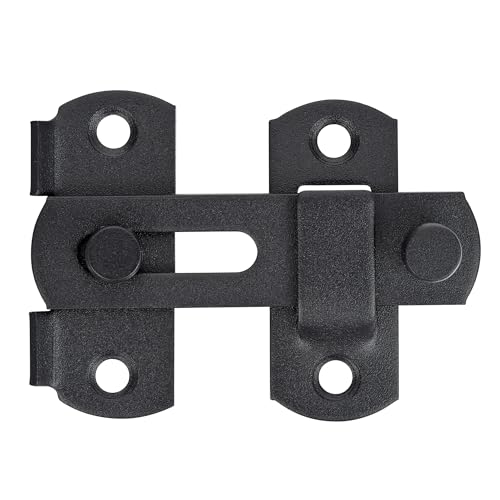 INIRET 2 Packs Barn Door Latches，2.75” x 2.02” Matte Black Stainless Steel barn gate flip Door Latch Bi-fold Door Lock,Sliding Door Antique Lock Gate Latches Wine Cabinet Closet Door Latches - Image 5