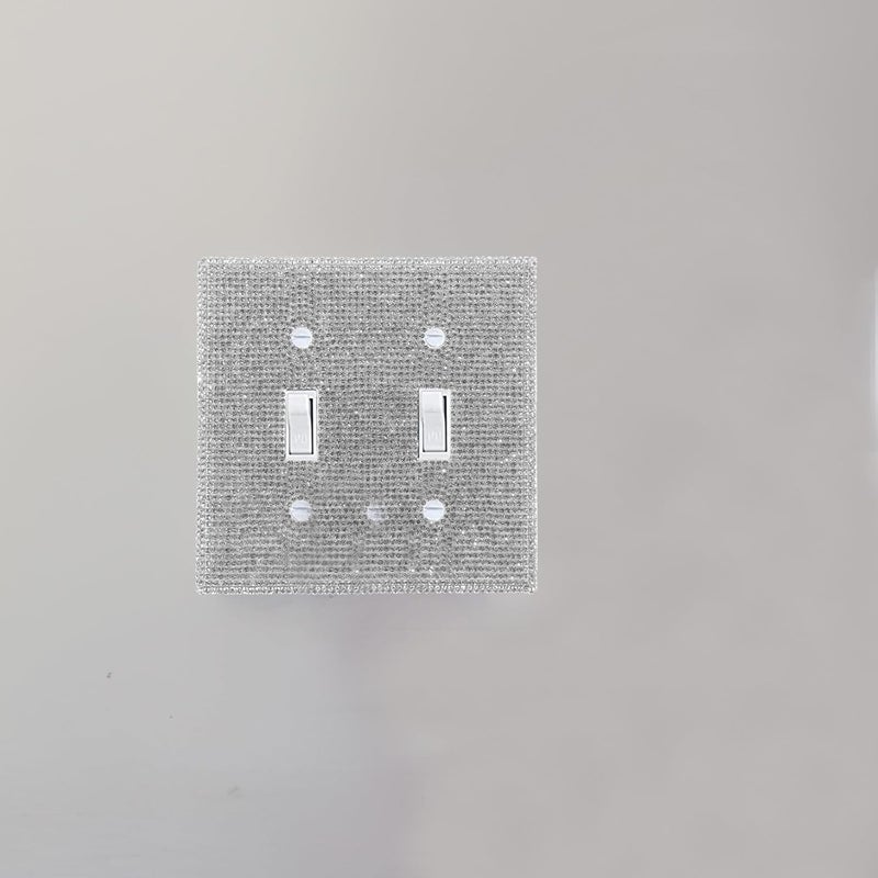 Rhinestone Decorative Wall Plate Cover, Dual Switch Outlet Cover with Bling Mirror Finish, Standard Electrical Wall Plate for Home and Office Use - Image 4