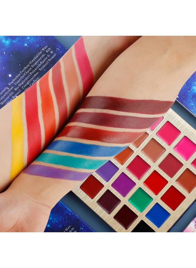 COSLUXE Lip Makeup Palette Delanci Long Lasting Wear Lip Care Moisturizing Lipstick Setpigmented Festival Halloween Body Face Paint 25 Colorsprofessional Blendable Lip Makeup For Girl/Women/Kidsall Skin - Image 4