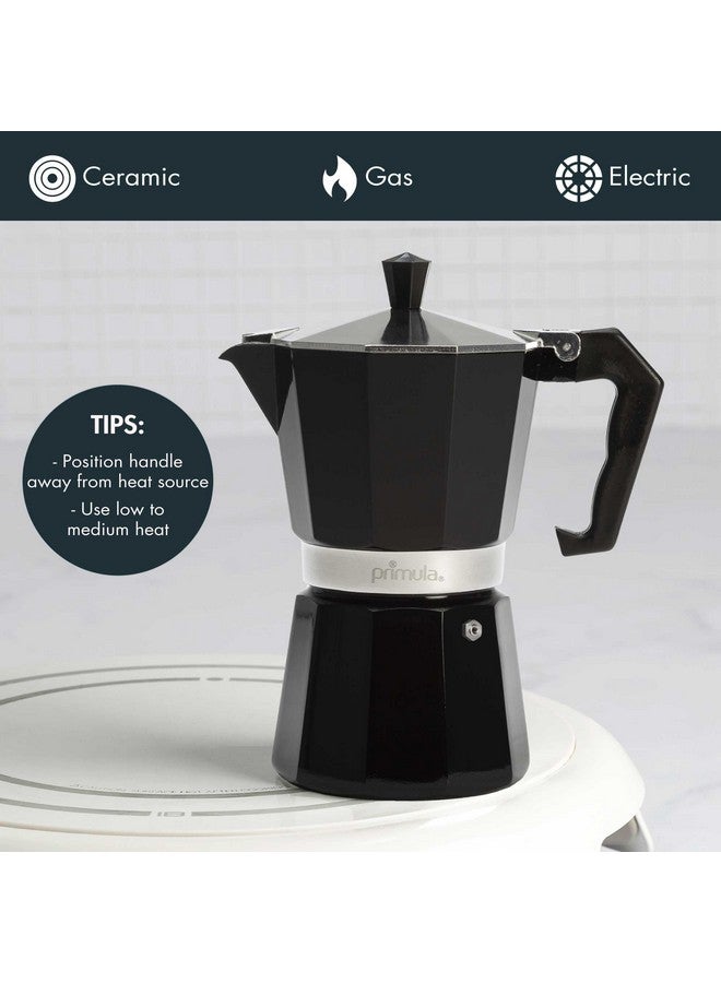 Primula Classic Stovetop Espresso and Coffee Maker, Moka Pot for Italian and Cuban Café Brewing, Greca Coffee Maker, Cafeteras, 6 Espresso Cups, Black - Image 2