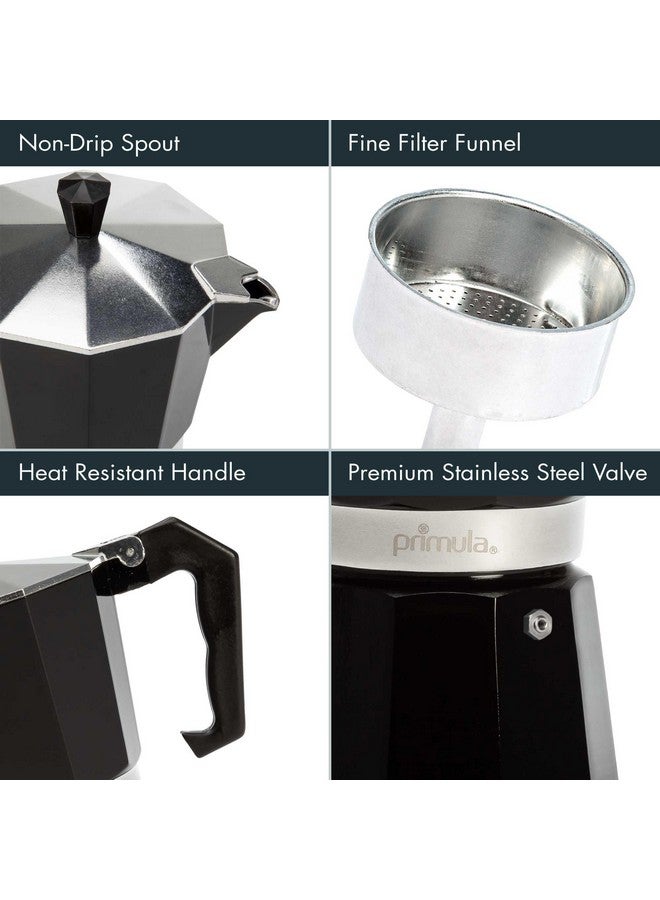 Primula Classic Stovetop Espresso and Coffee Maker, Moka Pot for Italian and Cuban Café Brewing, Greca Coffee Maker, Cafeteras, 6 Espresso Cups, Black - Image 3