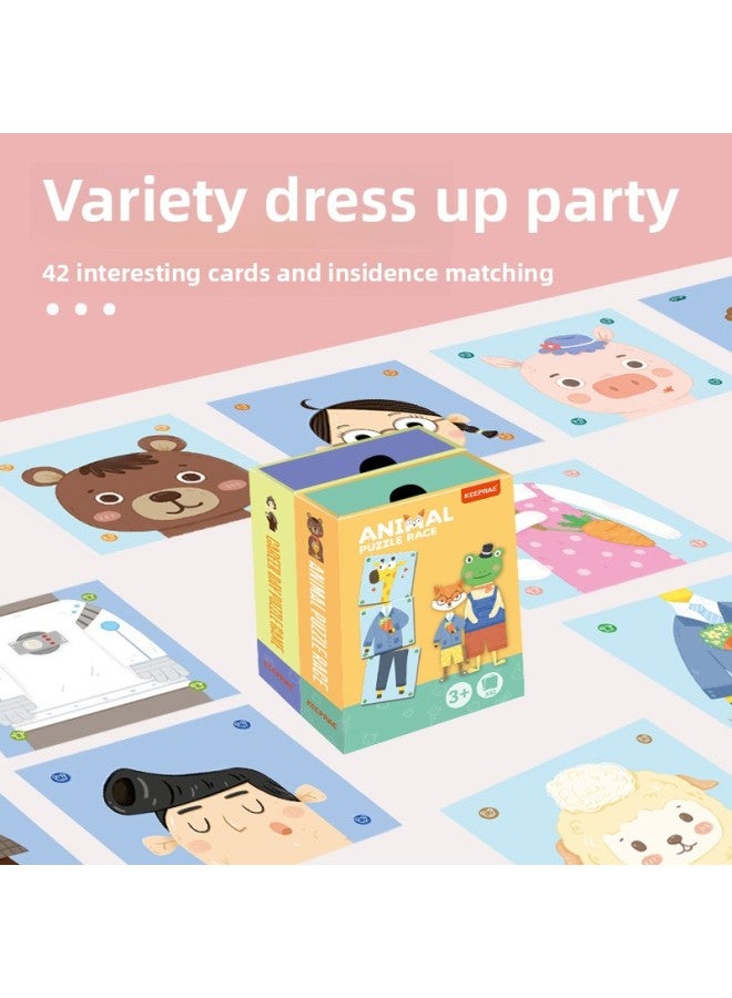 لعبة ألغاز مطابقة معرفية للأطفال، لعبة تفاعلية لتركيز التدريب على الوالدين والطفل، لعبة ألغاز، لعبة التفكير المنطقي، اللون: مسابقة الحيوانات - Image 5