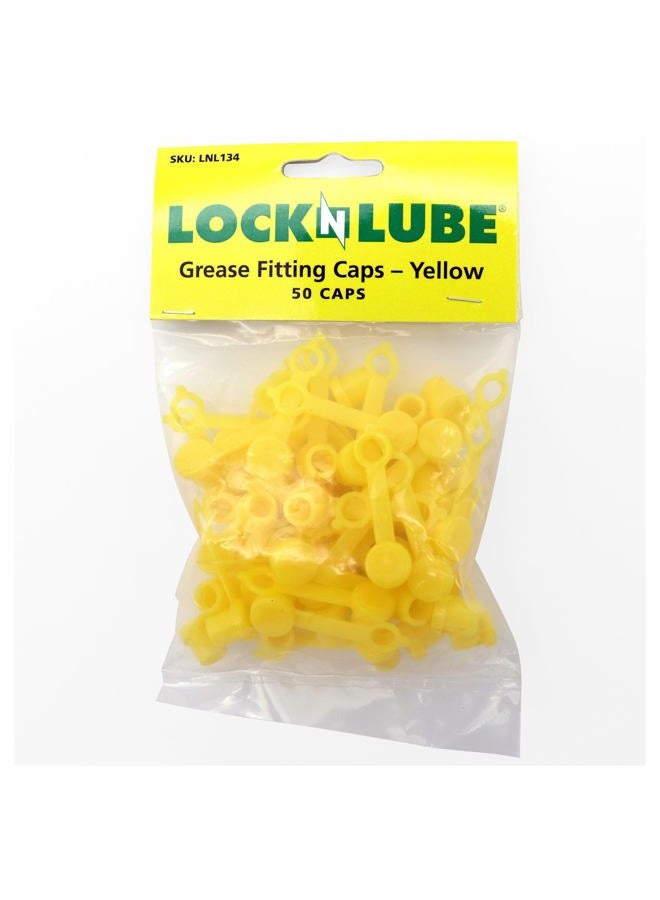 LockNLube Grease Fitting Caps (50 Count) (Yellow) - Image 1
