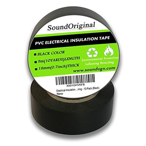 SoundOriginal Black Electrical Tape 10 Pack 0.7-Inch by 30 Feet, Voltage Level 600V Dustproof, Adhesive for General Home Vehicle Auto Car Power Circuit Wiring Black - Image 5