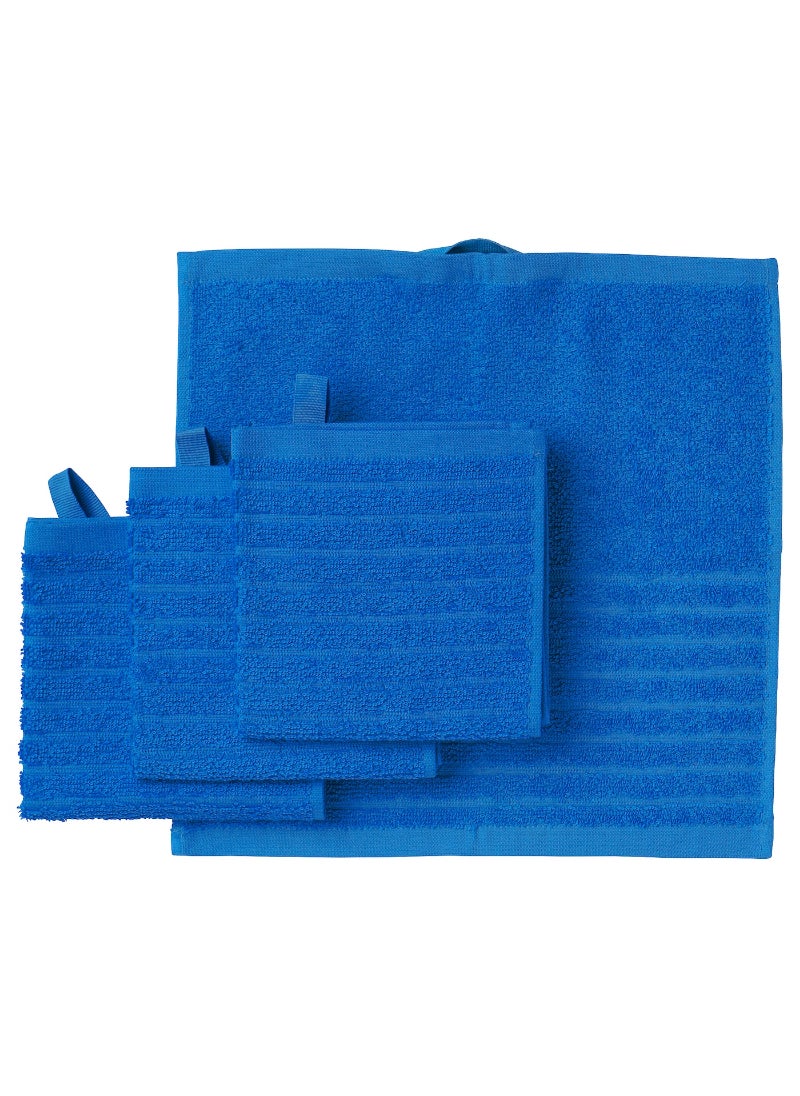 Generic Washcloth Ultra-Soft and Absorbent Bright Blue 100% Cotton 30x30 cm 