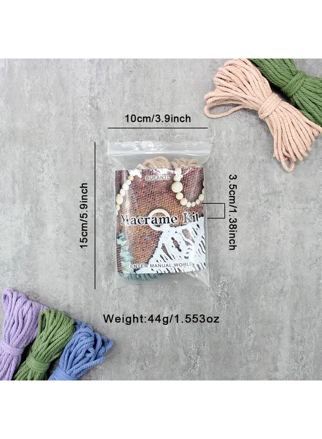 Rabbit Macrame Kit With English Tutorial Peach Powder Color DIY Car Wall Key Bag Decor - Image 3