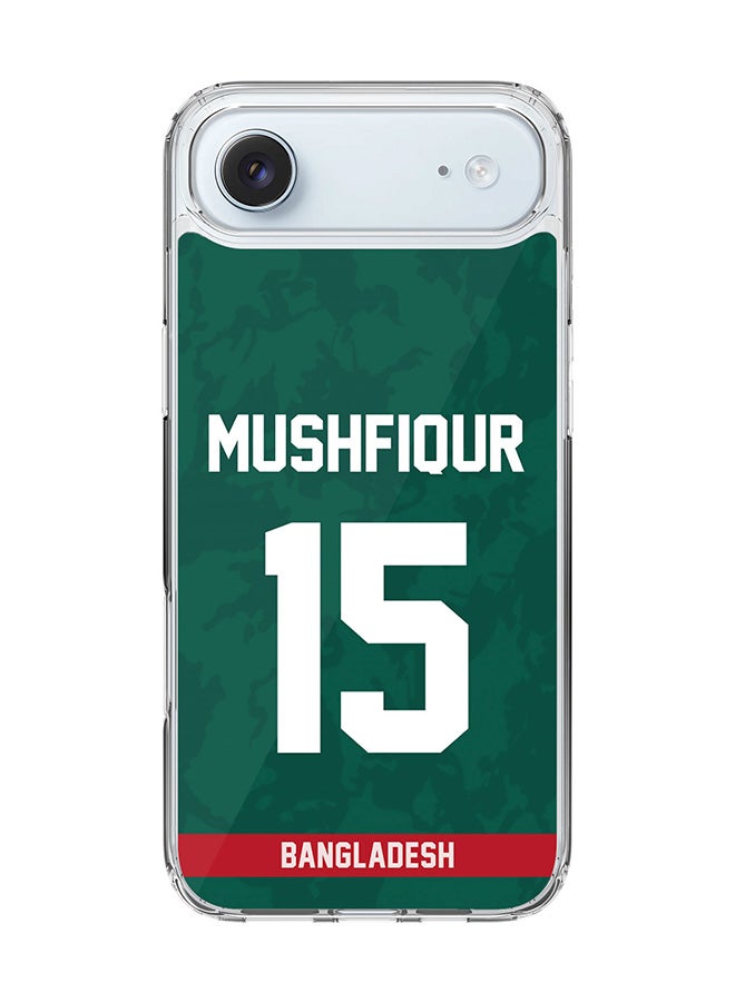 Stylizedd Classic Clear MagSafe Case for iPhone 17 Air , Hybrid Soft Case Flexible Edges Anti Drop TPU PC Gel Thin Transparent Cover [ Designed for iPhone 17 Air ] - Team Bangladesh Mushfiqur Rahim, Jersey No 15