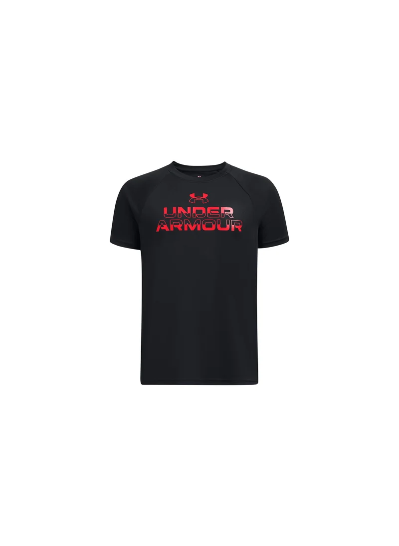 UNDER ARMOUR Boys' Tech Split Wordmark T-shirt