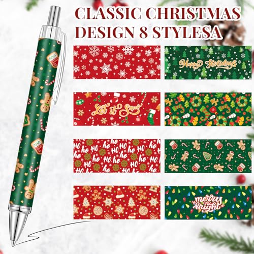 Cholemy 40 Pcs Christmas Pens Bulk Retractable Cute Red and Green Santa Claus Snowman Cartoon Black Ink Pen Gel Ink 1 mm Ballpoint for Adult Coworkers Stationary Office Xmas Party Gifts Classic - Image 3