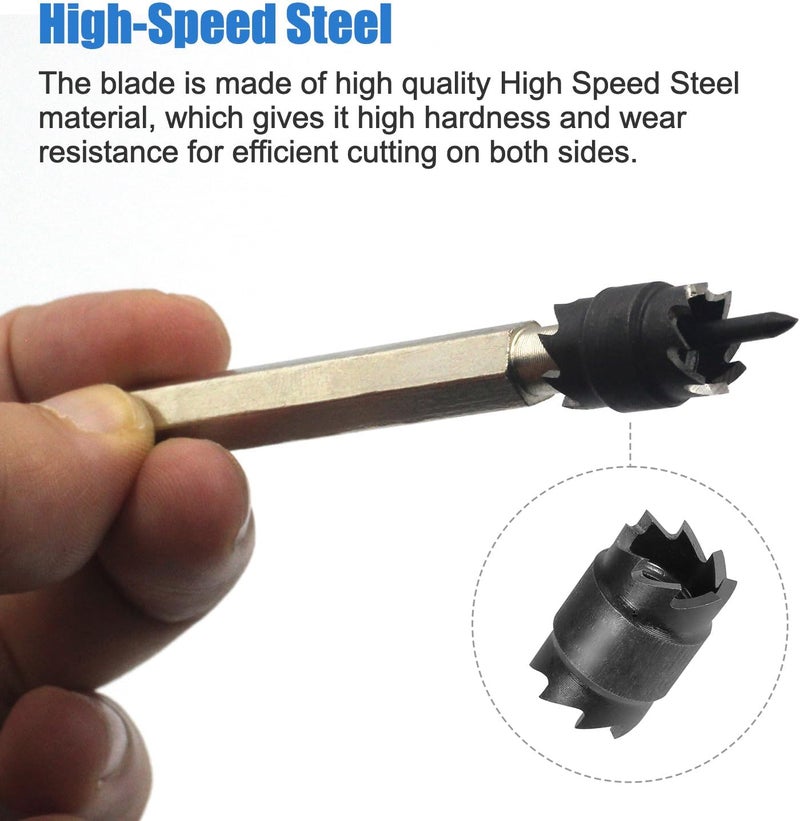 Handook Spot Weld Cutter, Sheet Metal Hole Cutter, Punch Remover Panel Separator for Power Drill Welding Auto Body Work Tool, 3/8 Inch Drill Bit Tool (14-Pack) - Image 2
