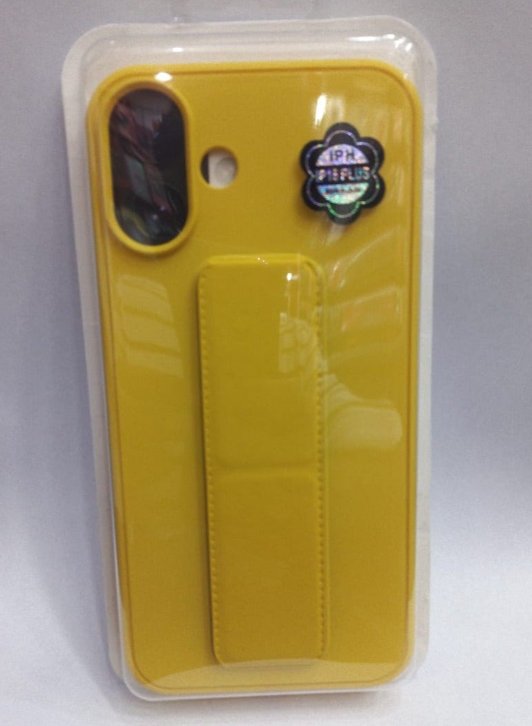 MIGOFAST IPhone 16 Plus Case Magnetic Stand Cover with Kickstand Finger Grip holder Phone Car Magnetic Multi-function Shockproof Protective Case Two-in-one Yellow - Image 1