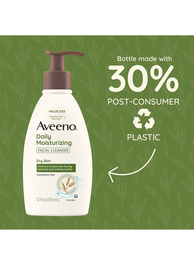 Aveeno Daily Moisturizing Face Cleanser with Soothing Oat, Easy-to-Rinse Cleanser Removes Dirt, Oil & Other Impurities & Leaves Skin Feeling Soft & Supple, Fragrance-Free, 12 fl. oz - Image 5