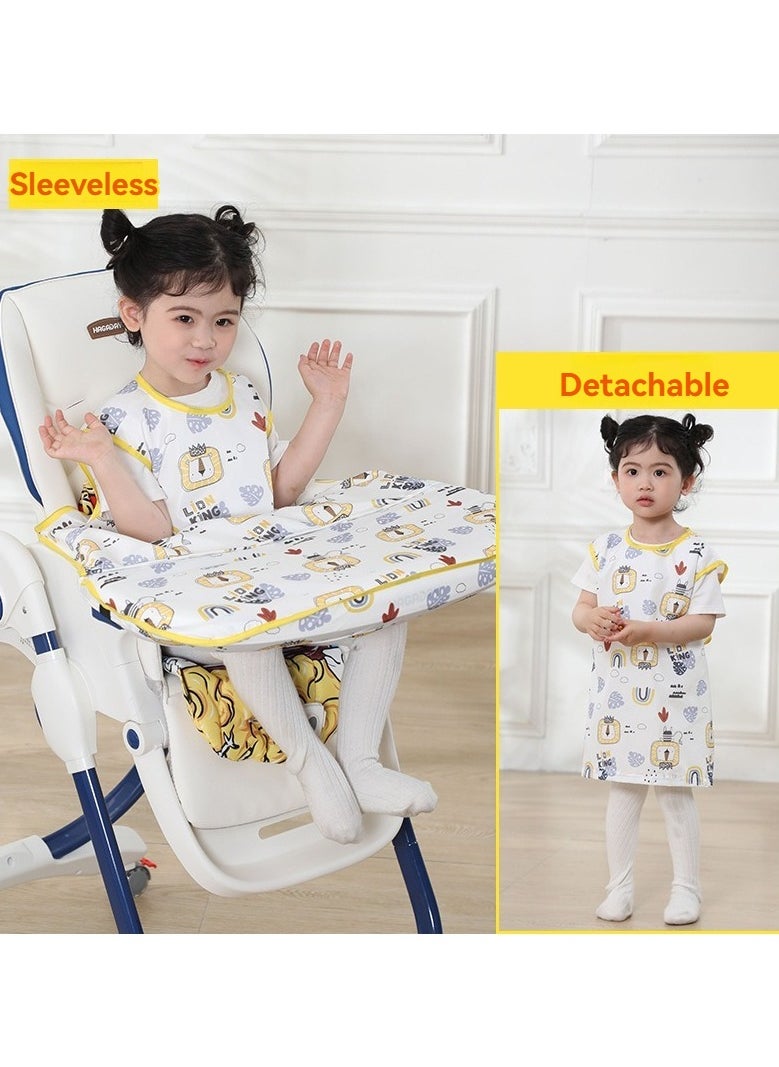 XiuWoo Waterproof Anti-dirty Coverall Baby Feeding Bib Dining Chair Cover for Eating,Sleeveless Bib Dress Attaches to Highchair and Table,Weaning Bibs for 0-60 Months  - Image 1
