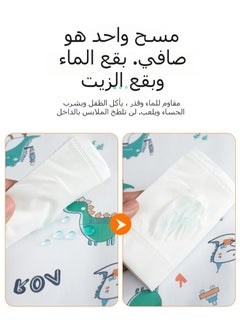 شو وو غطاء مقاوم للماء ومضاد للأوساخ، مريلة تغذية الطفل، غطاء كرسي الطعام لتناول الطعام، فستان مريلة بدون أكمام يُعلق على الكرسي المرتفع والطاولة، مرايل الفطام لمدة 0-60 شهرًا  - Image 3