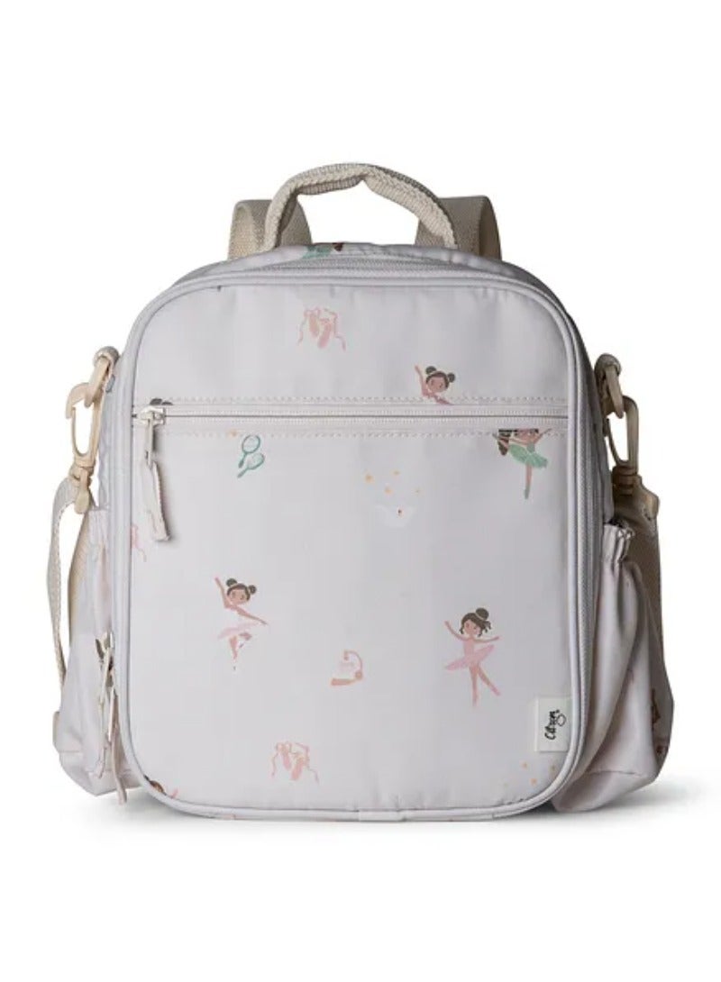 Citron Ballerina Insulated Lunchbag Backpack for Kids with Detachable Straps, Zip Closure, Durable & Lightweight