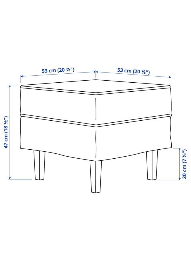 Zaboon Footstool, Klovsta grey/white - Image 4