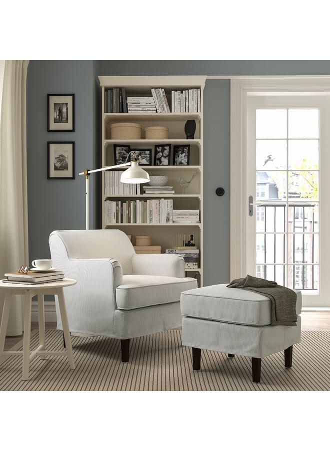 Zaboon Footstool, Klovsta grey/white - Image 2