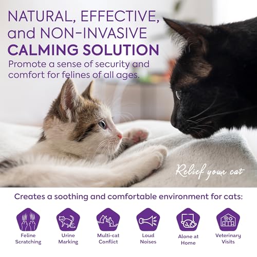 TopSum Cat Calming Pheromone Diffuser: Feline Pheromones Plug in for Stress, Along At Home, Spraying, Fighting, Scratching, Aggression & Excessive Meowing (Purple– 2 Refills) - Image 2