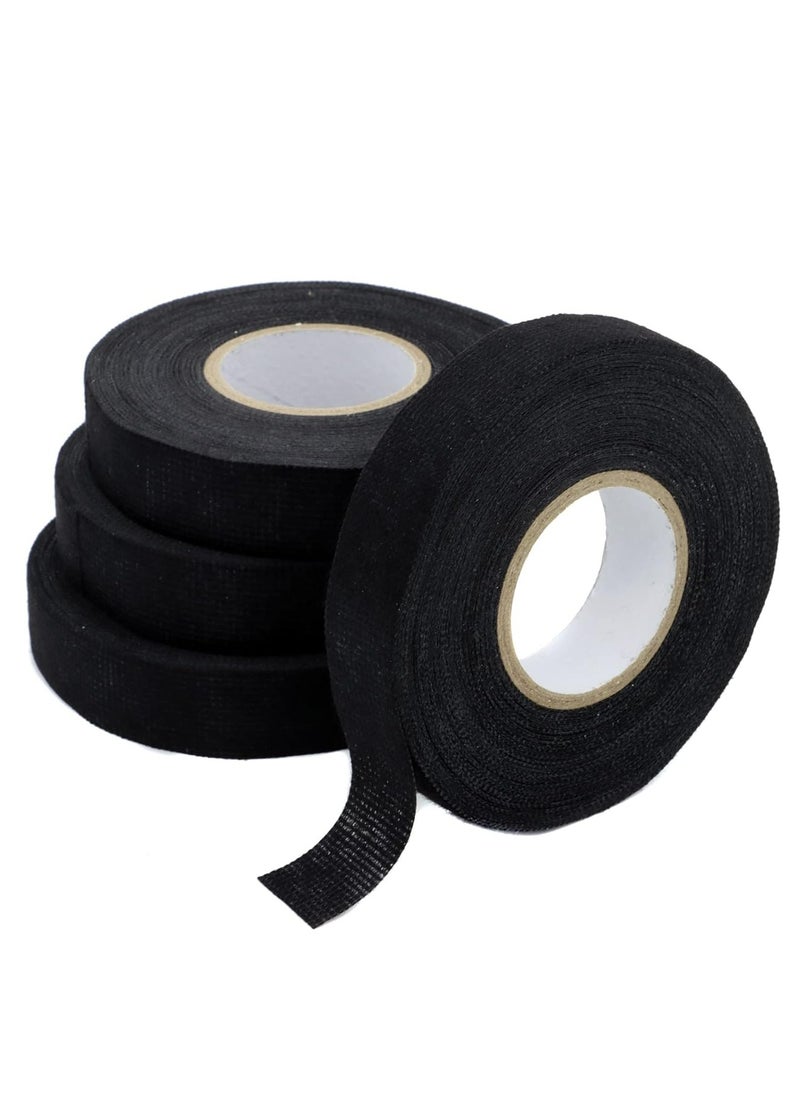 Oasisgalore - 6 Rolls Black Wiring Harness Tape, 19mm x 15m, High-Temp, Flame-Resistant for Auto Electrical Wrap & Insulation. - Image 1