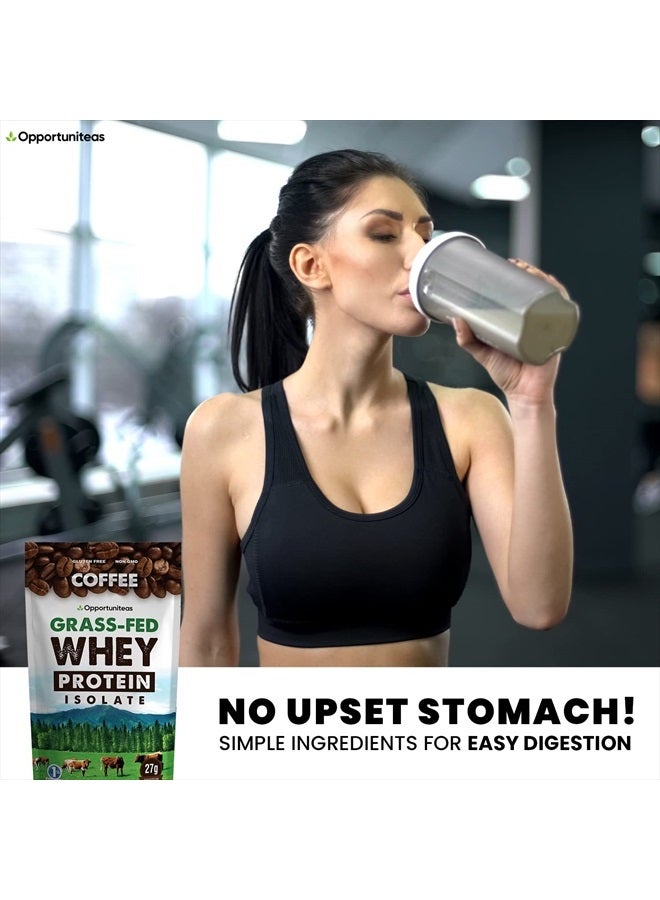 Opportuniteas Coffee Whey Protein Powder - Low Carb & Keto Friendly - Grass Fed Whey Isolate + Colombian Coffee - 60 mg Caffeine for Energy - Pre or Post Workout Drink Mix, Shake & Smoothies - 1 lb - Image 5