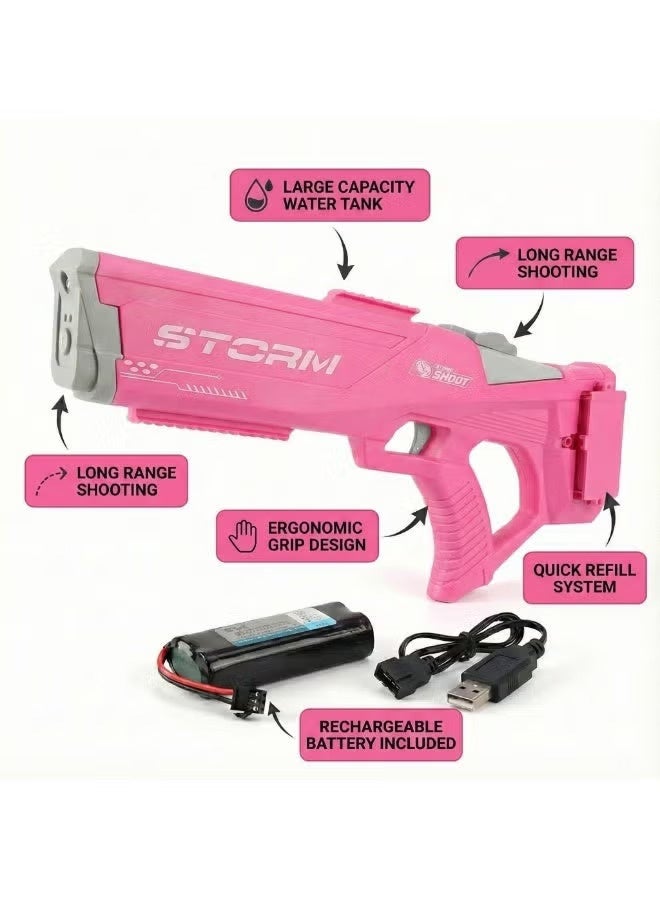 SUNEX Electric Automatic Water Gun, 600ml Squirt Blaster for Adults & Kids, Pink - Image 3