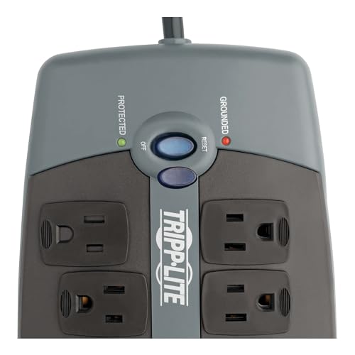 Tripp Lite TLP1008TEL 10 Outlet Surge Protector Power Strip, 8ft Cord, Tel/DSL Protection, RJ11, & Dollar 150,000 Insurance Silver - Image 5