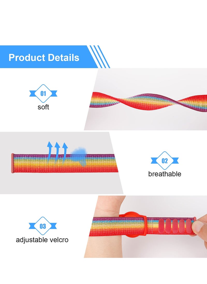 Generic - Kids Wrist Strap for Apple Airtag Adjustable Anti-Loss Strap Rainbow Strap Kids Anti-Loss Breathable Nylon Strap (Rainbow Color) - Image 1