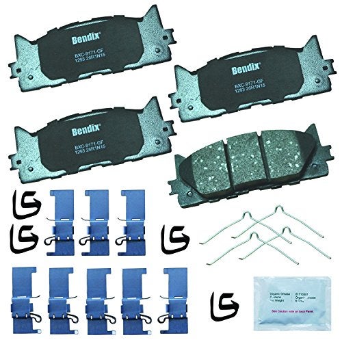 Bendix وسادات فرامل سيراميك Bendix Priority1 CFC1293 للأمام لسيارات لكزس ES300h 2018-2013، ES350 2018-2007، تويوتا أفالون 2018-2008، كامري 2017-2007 - Image 4