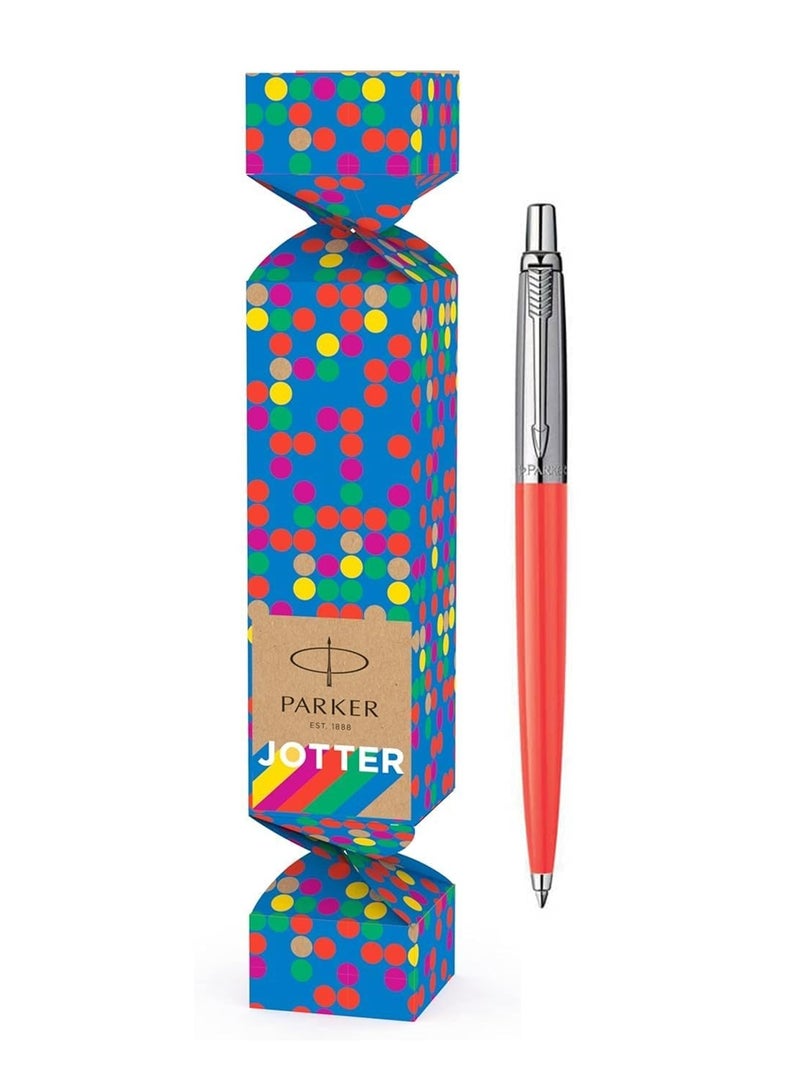 PARKER 1-Piece Jotter Ballpoint Pen In Cracker Gift Pack Vermilion Red  - Image 1