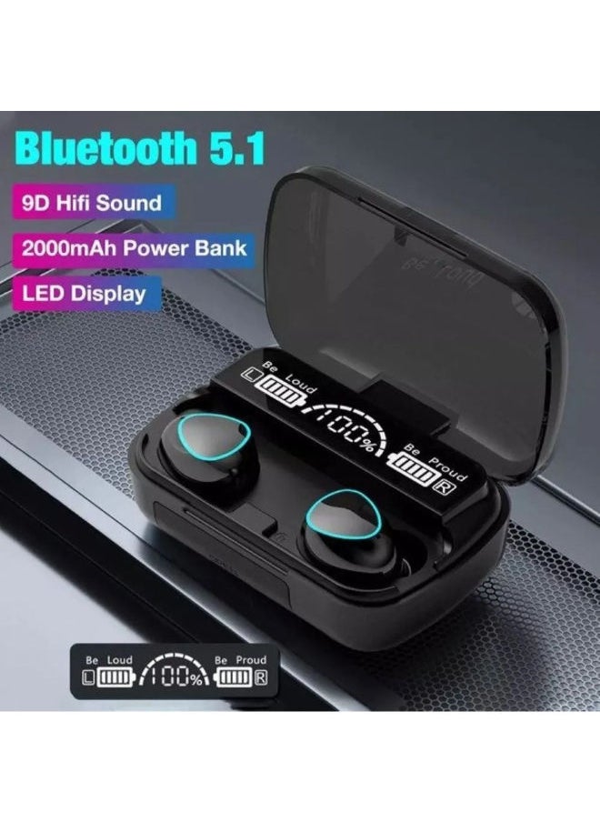 SHOPI - M10 TWS Wireless Bluetooth Earphones With Touch-Sensitive Ear Buds And Built-In 2000mAh Power Bank Function - Image 1