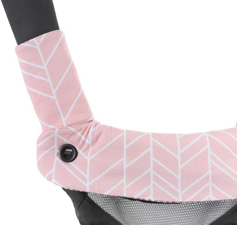 Mila Millie Premium Drool and Teething Reversible Cotton Pad | Fits Ergobaby Four Position 360 + Most Baby Carrier | Pink Herringbone Design | Hypoallergenic | Great Baby Girl Shower Gift by Mila Millie - Image 3