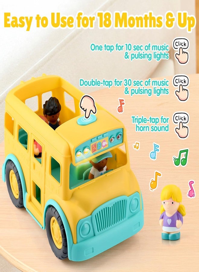 PLAY Yellow School Bus Toy for Toddlers with Figures and Driver | Lights/Music and One-Tap Music Off | Interactive Role Learning Toy | Baby Gift for Boys and Girls First Day of School Gift - Image 3