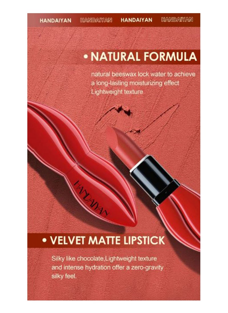 Handaiyan Lipstick Set For Women 6pcs Matte Moisturizing Lip Stick Velvet Long Lasting Waterproof Nude Non-Stick Cup 24 Hours Smudge Proof Permanent Color Stay Hydration Lightweight Texture Original Makeup Gift  - Image 4