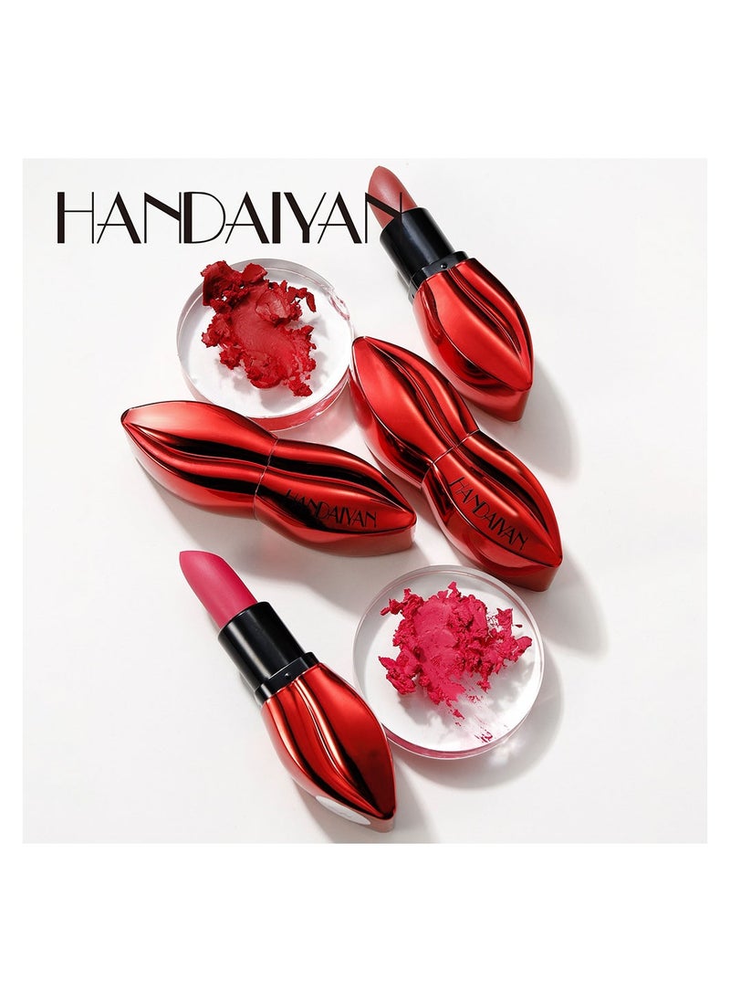 Handaiyan Lipstick Set For Women 6pcs Matte Moisturizing Lip Stick Velvet Long Lasting Waterproof Nude Non-Stick Cup 24 Hours Smudge Proof Permanent Color Stay Hydration Lightweight Texture Original Makeup Gift  - Image 5