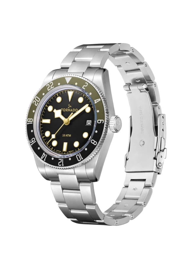 تورنيدو Tornado Lumina Date Just Men's Analog Green Dial Watch - T24006-D1