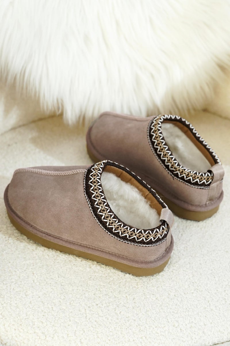 Project Cloud 100% Genuine Leather & Australian Shearling Slippers for Kids - Memory Foam Fuzzy & Non-Slip Fluffy Slippers Girls Footwear & Boys Footwear, Kids Unisex Shoe (DreamWarm, BLUS, 2) - Image 2