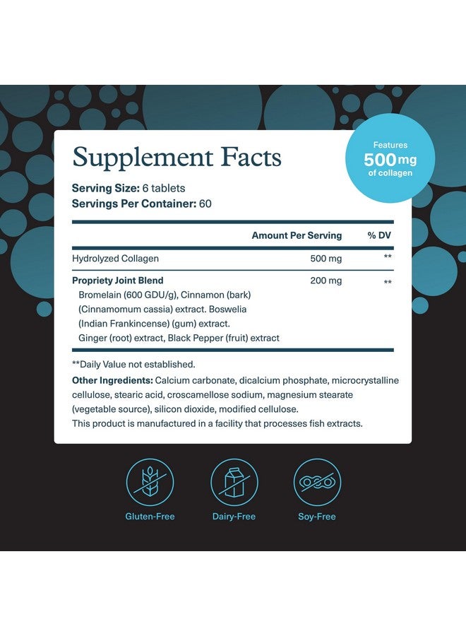 يوثيري كولاجين المفاصل للرجال من يوثيوري مع 18 حمضًا أمينيًا - مكمل لدعم المفاصل بخلاصة البوسويليا والزنجبيل والفلفل الأسود* - خالٍ من منتجات الألبان والصويا والغلوتين - 120 قرصًا - Image 2